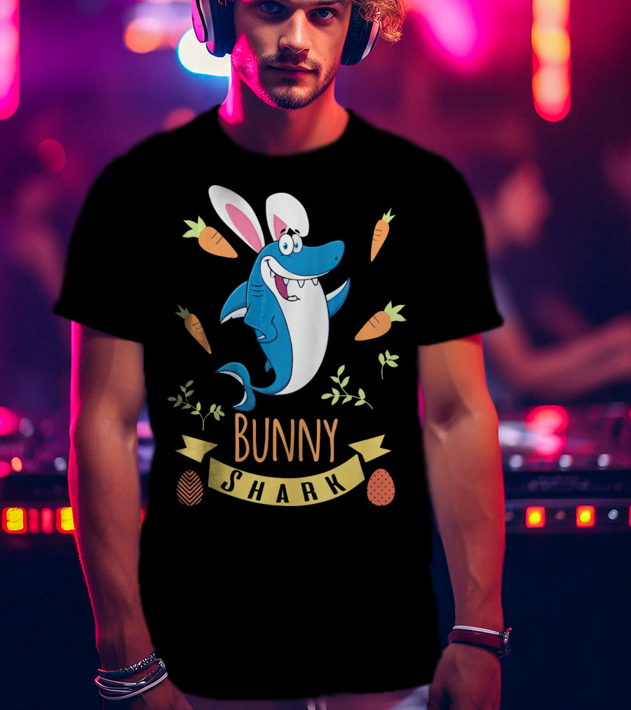 Bunny Shark Easter Carrot Egg Adventure T-Shirt