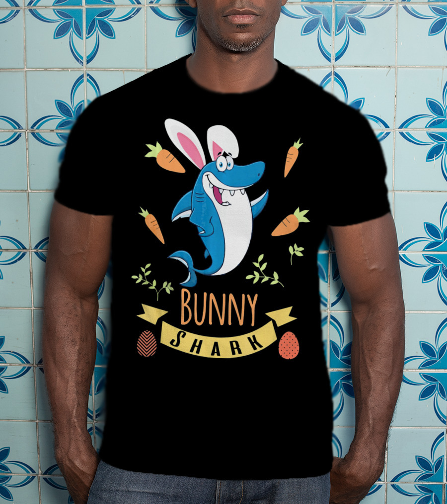 Bunny Shark Easter Carrot Egg Adventure T-Shirt