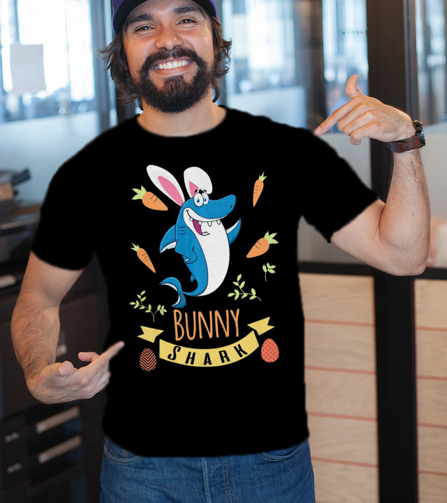 Bunny Shark Easter Carrot Egg Adventure T-Shirt