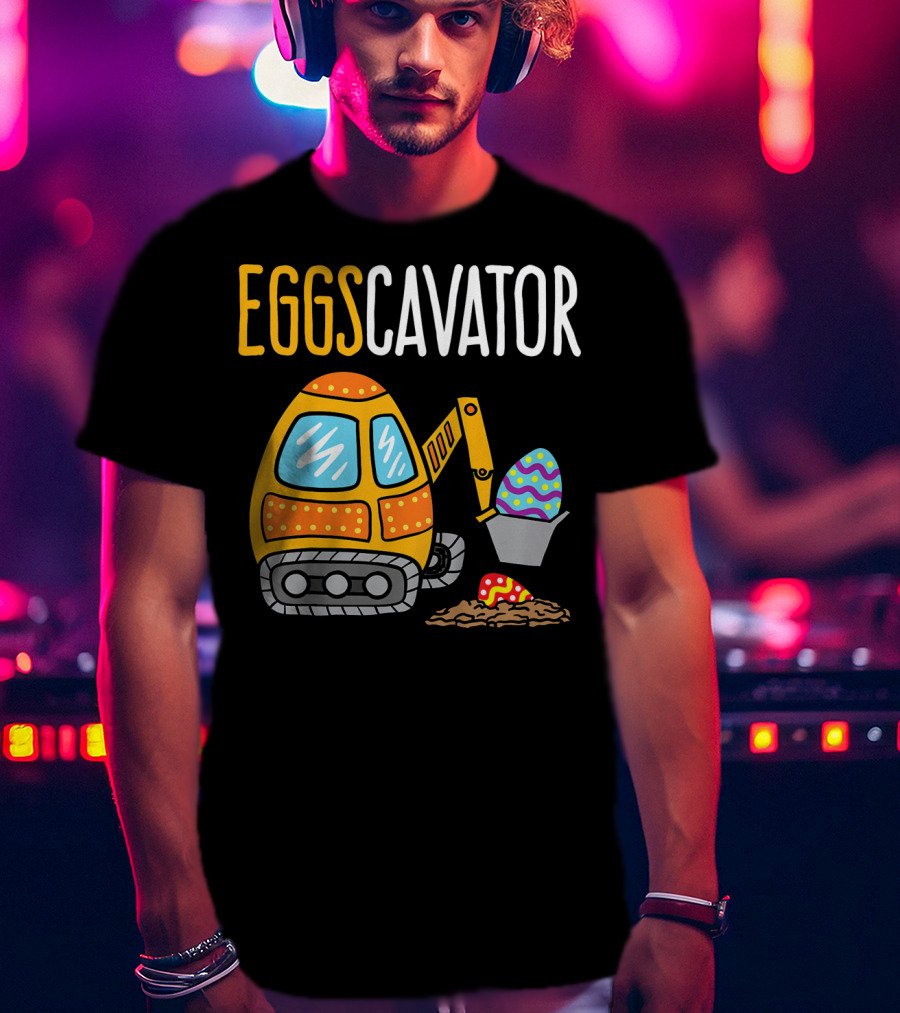 Eggscavator Kids Easter Egg-Digging Excavator Boys T-Shirt