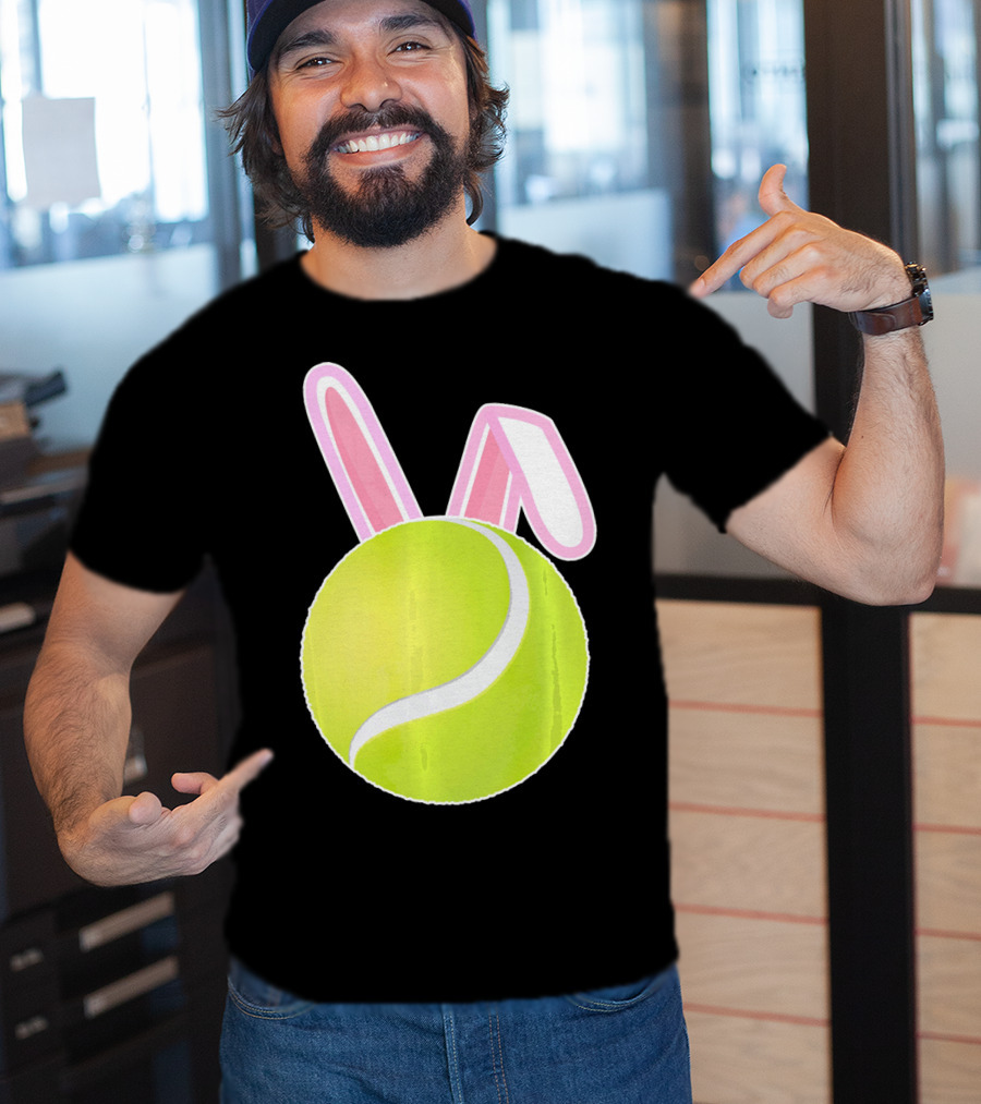 Tennis Ball With Easter Bunny Ears T-Shirt