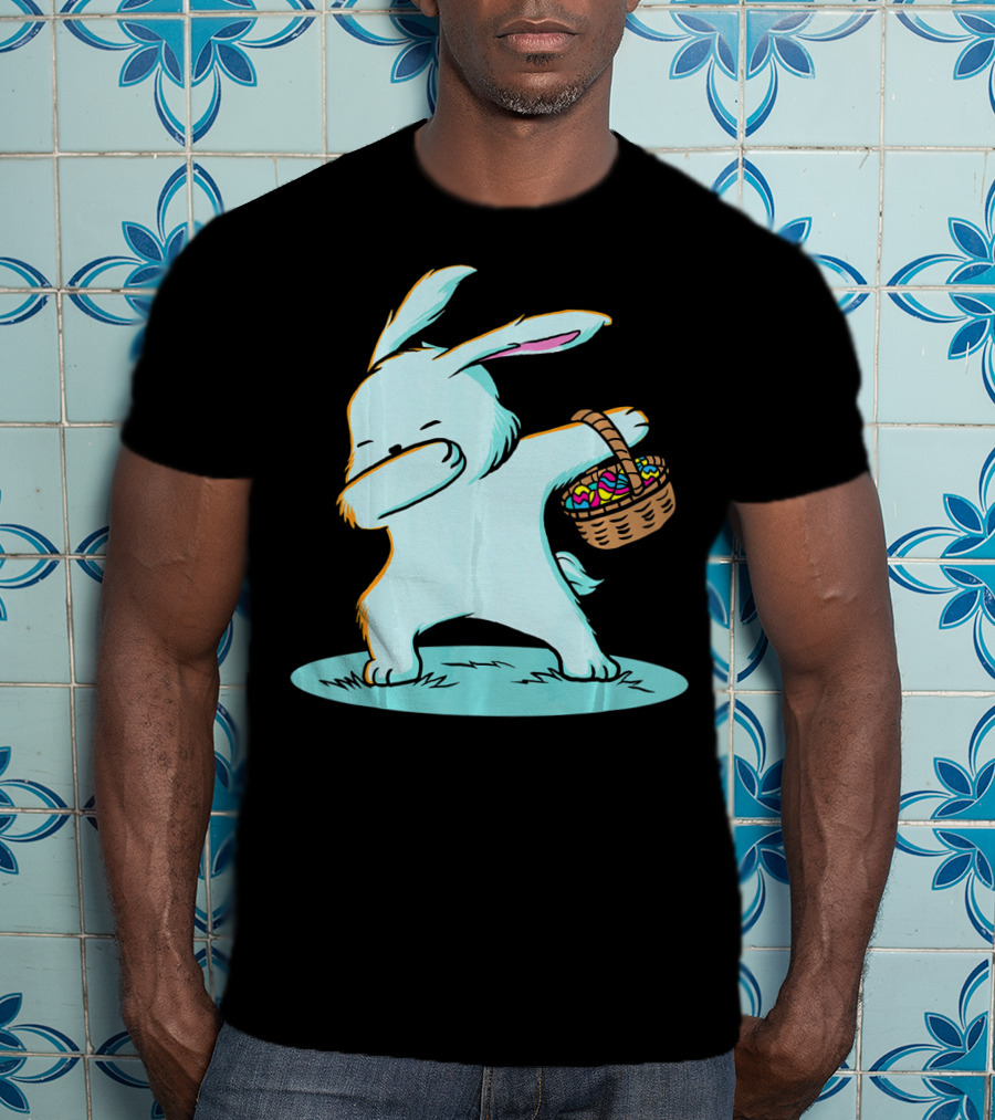 Easter Bunny Dab With Basket Of Eggs For Boys T-Shirt