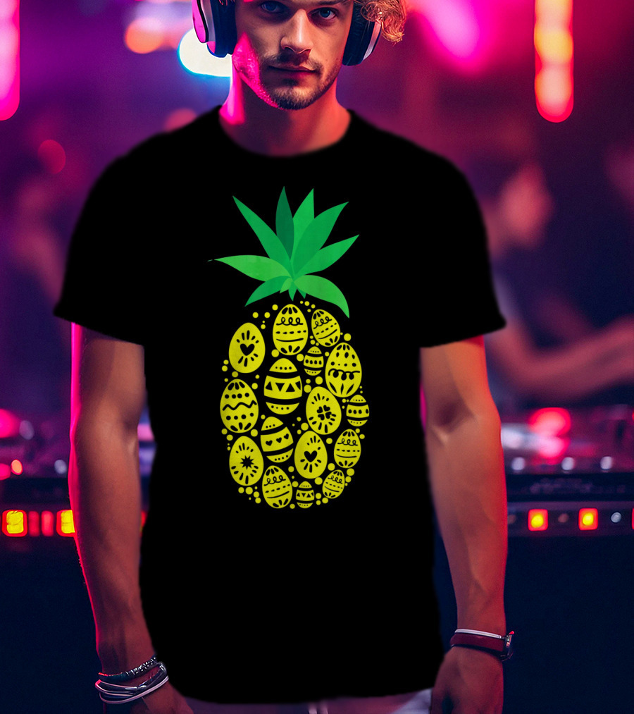 Funny Pineapple Easter Eggs Hunting East T-Shirt