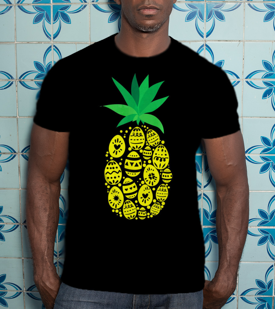 Funny Pineapple Easter Eggs Hunting East T-Shirt
