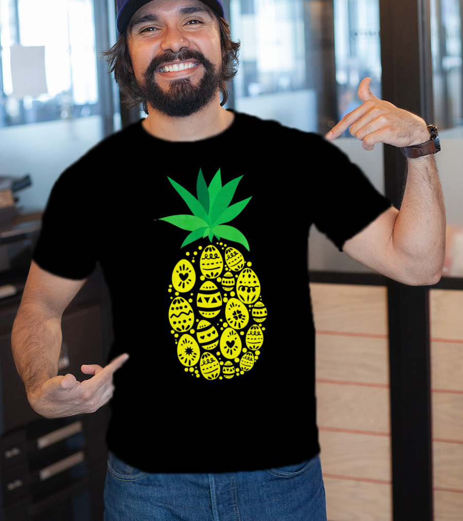 Funny Pineapple Easter Eggs Hunting East T-Shirt