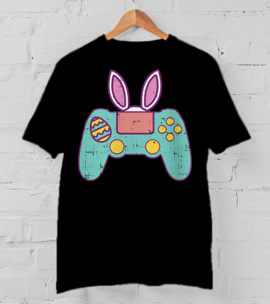 Easter Bunny Gamer Controller With Eggs Gaming Bunn T-Shirt