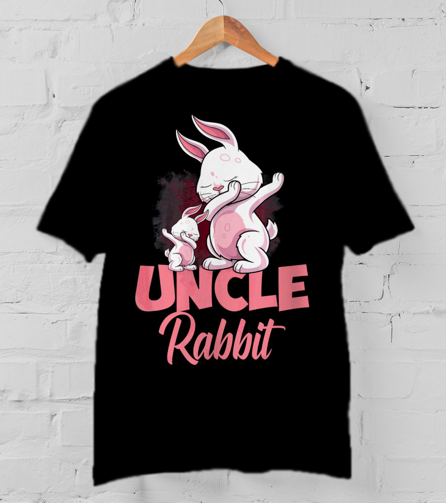 Uncle Rabbit Matching Family Bunny Playful Pink Easter T-Shirt