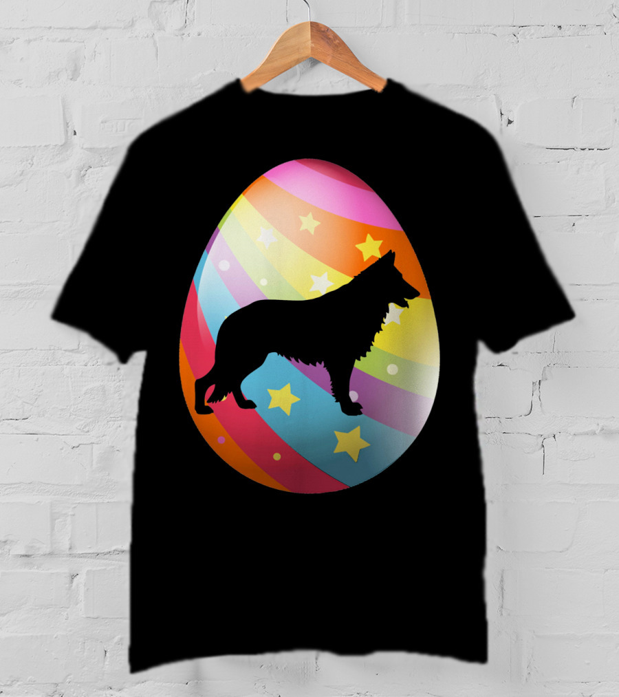 German Shepherd Rainbow Stars Easter Egg T-Shirt