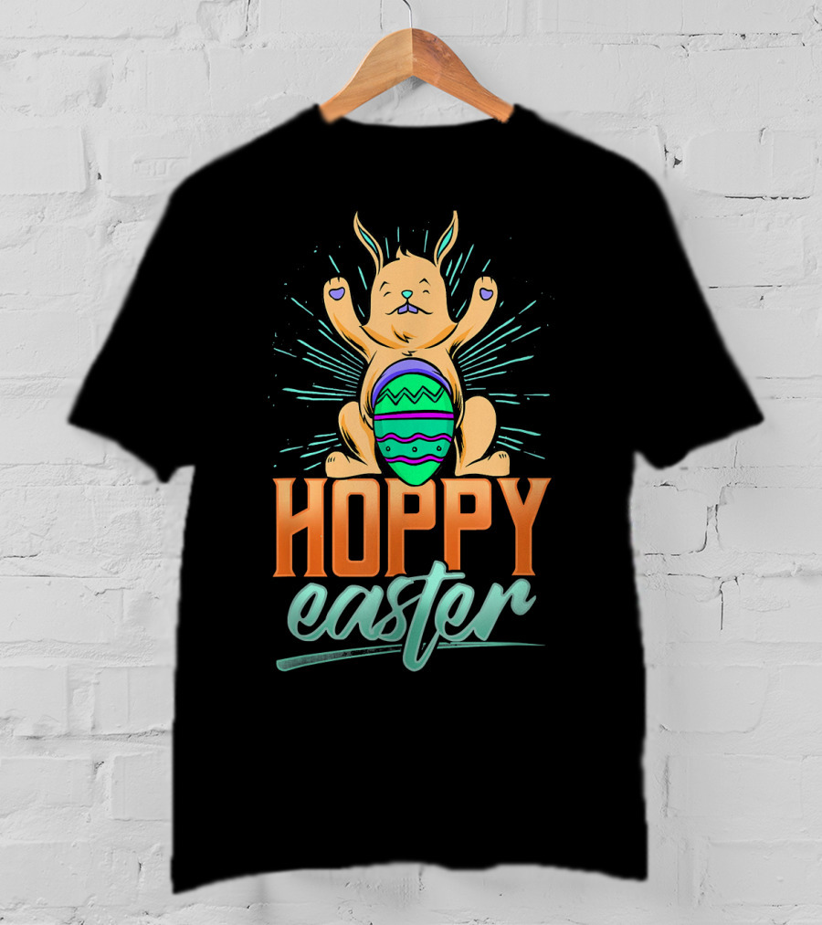Hoppy Easter Cute Bunny With Easter Egg T-Shirt