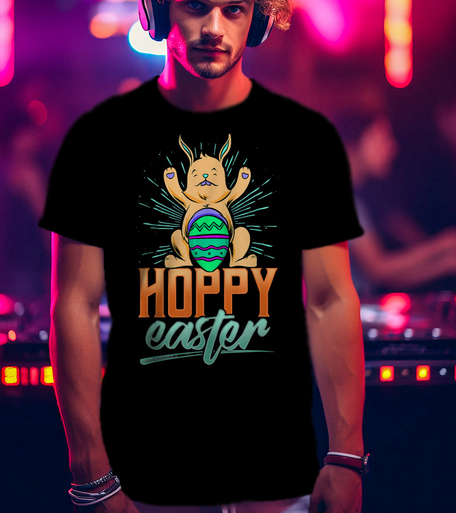 Hoppy Easter Cute Bunny With Easter Egg T-Shirt