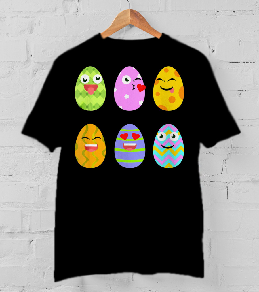 FUNNY EASTER EGG Emoticons Colorful Expressions Collection T-Shirt