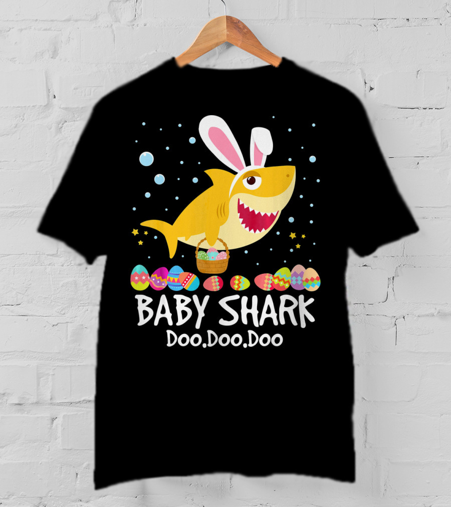 BABY SHARK Doo Doo Doo Bunny Ear Easter Egg Basket T-Shirt
