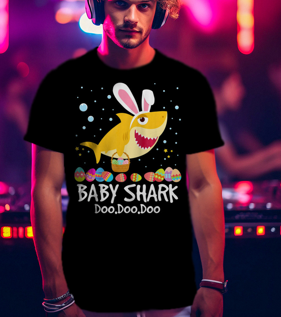 BABY SHARK Doo Doo Doo Bunny Ear Easter Egg Basket T-Shirt