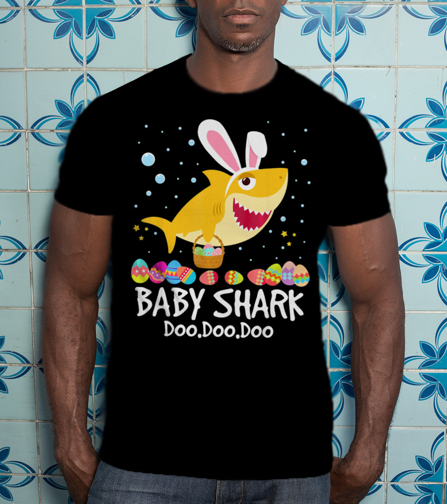 BABY SHARK Doo Doo Doo Bunny Ear Easter Egg Basket T-Shirt