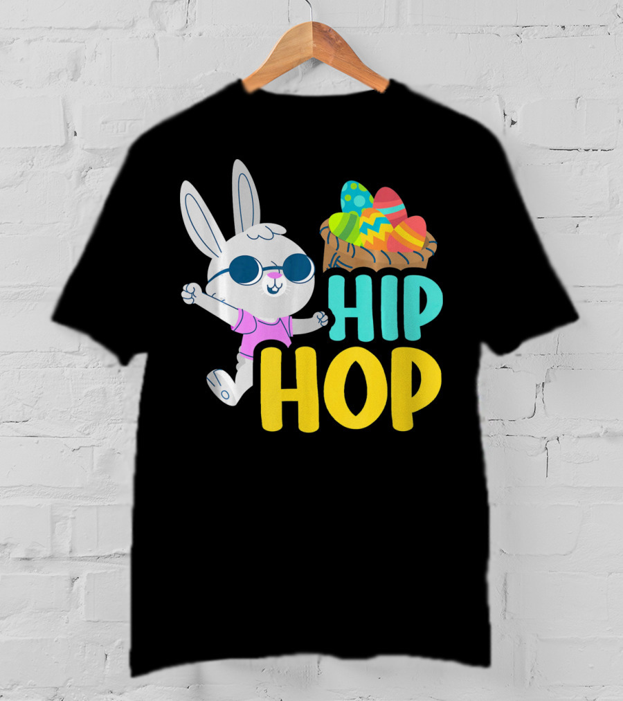 Hip Hop Bunny With Sunglasses And Easter Egg Basket T-Shirt