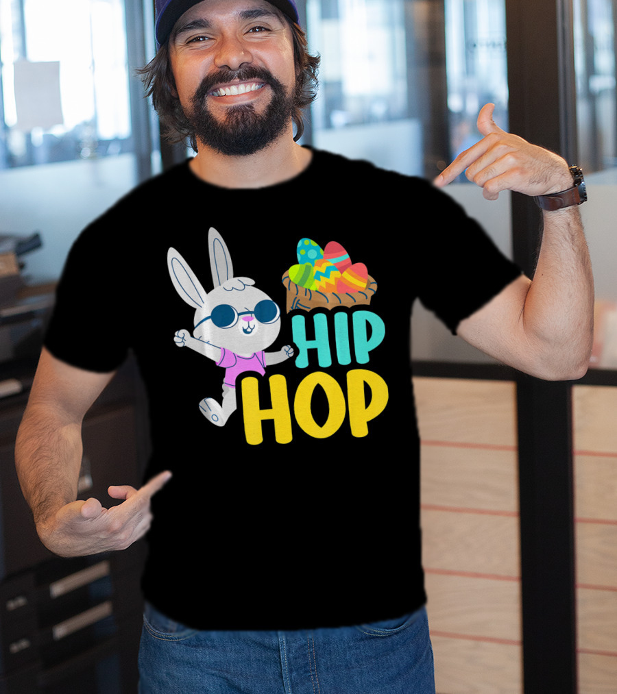 Hip Hop Bunny With Sunglasses And Easter Egg Basket T-Shirt