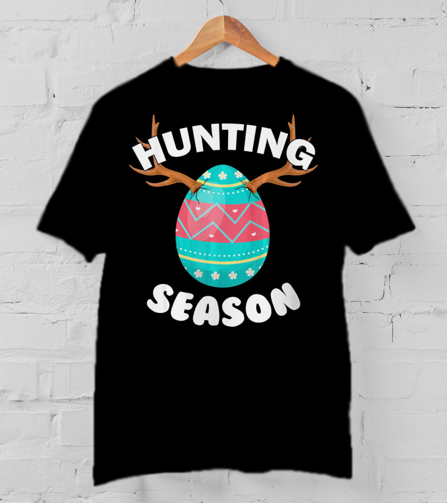 Hunting Season Easter Egg Antlers T-Shirt
