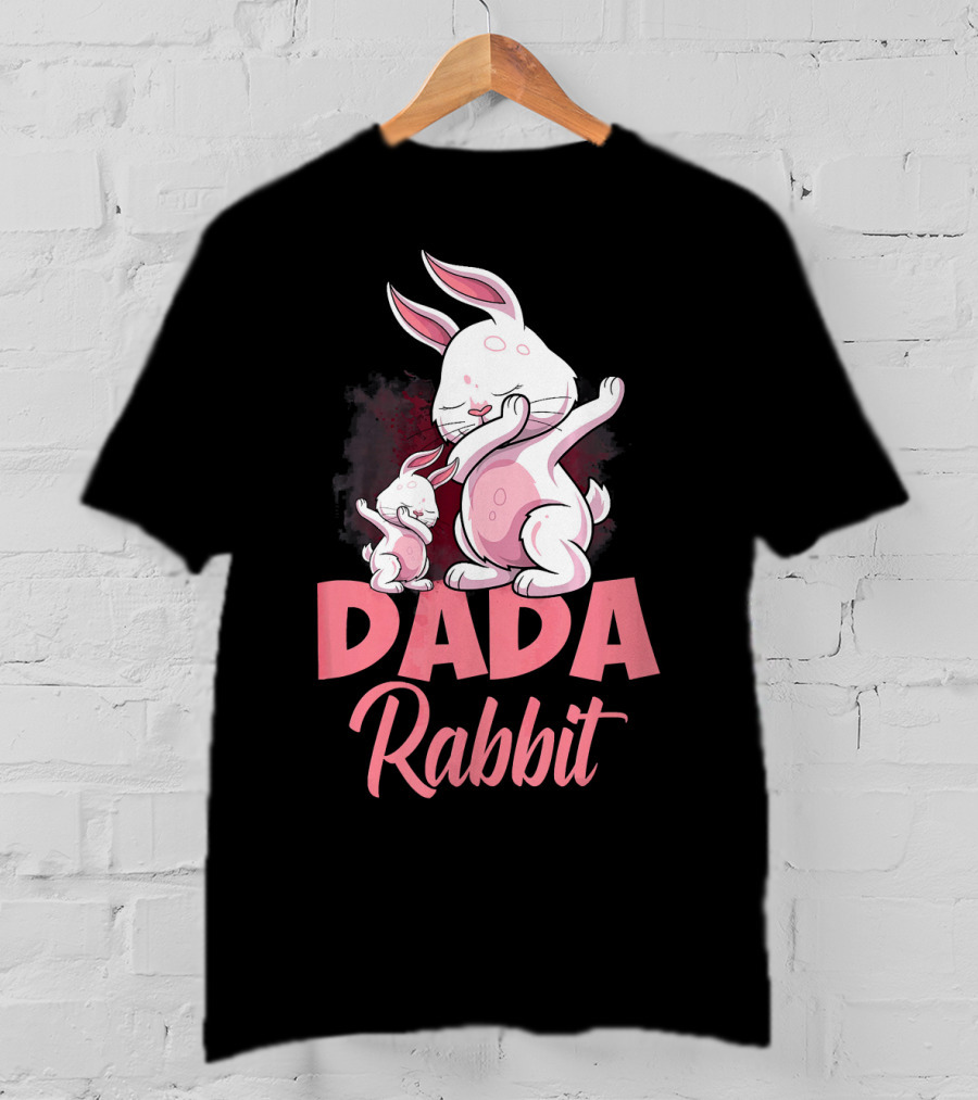 Dada Rabbit Matching Family Bunny Cute Pink Bunny Duo T-Shirt