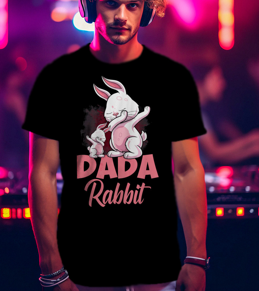 Dada Rabbit Matching Family Bunny Cute Pink Bunny Duo T-Shirt