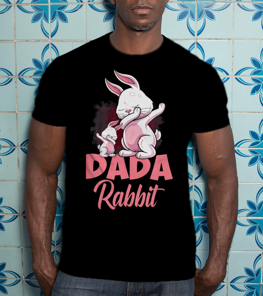 Dada Rabbit Matching Family Bunny Cute Pink Bunny Duo T-Shirt