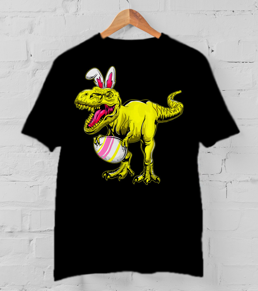 Tyrannosaurus Rex Easter Bunny Dinosaur With Egg T-Shirt