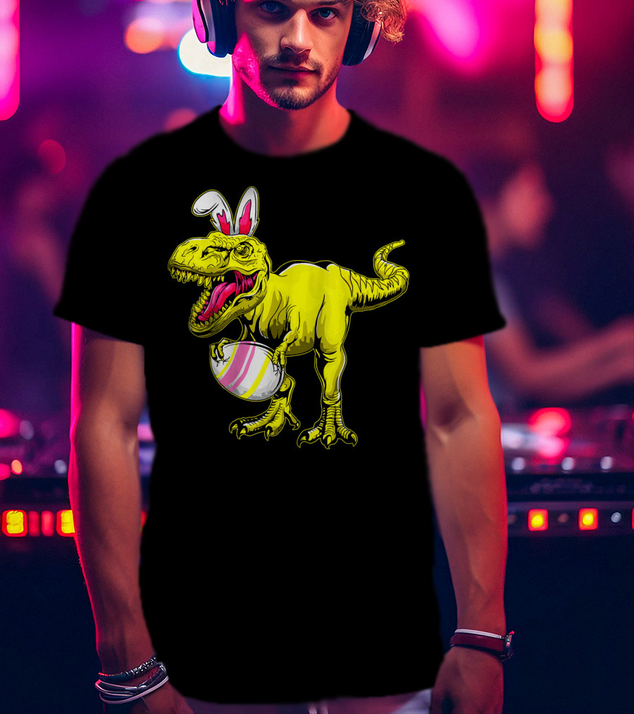 Tyrannosaurus Rex Easter Bunny Dinosaur With Egg T-Shirt