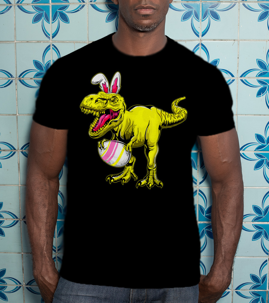 Tyrannosaurus Rex Easter Bunny Dinosaur With Egg T-Shirt