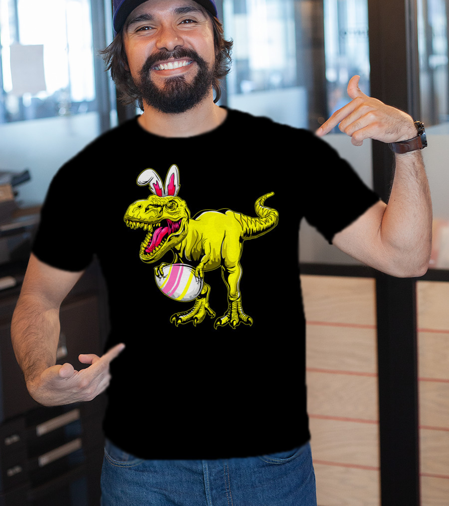 Tyrannosaurus Rex Easter Bunny Dinosaur With Egg T-Shirt