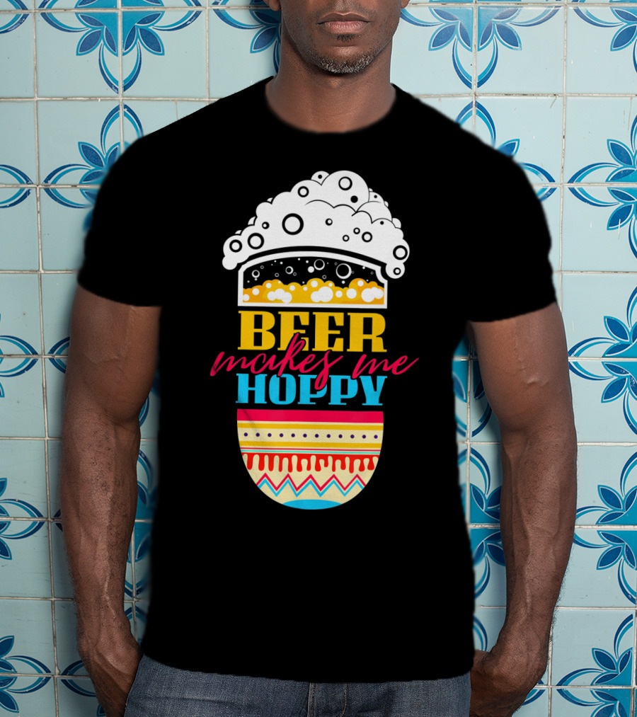 Beer Makes Me Hoppy Easter Egg Beer Foam T-Shirt