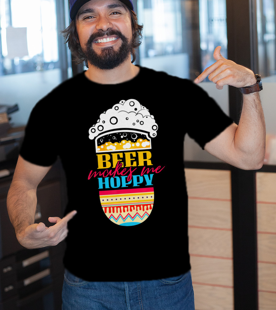 Beer Makes Me Hoppy Easter Egg Beer Foam T-Shirt