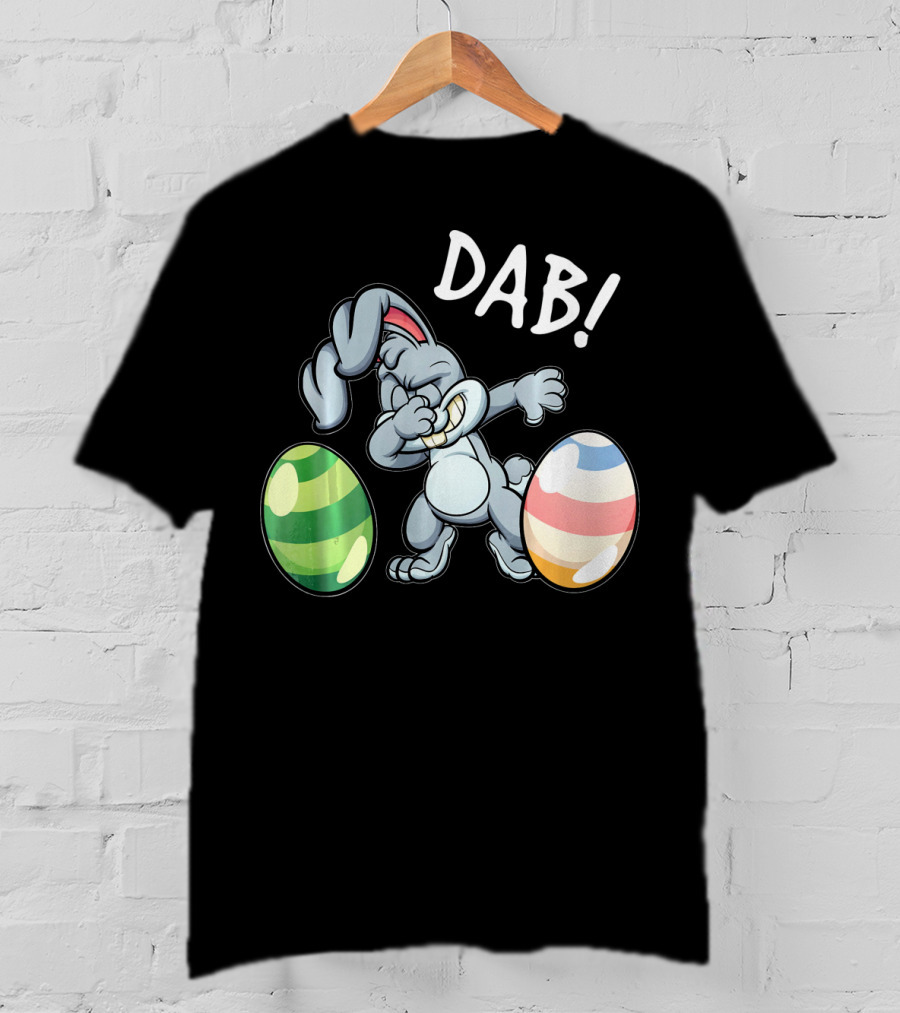 Easter Bunny Dab With Colorful Eggs T-Shirt