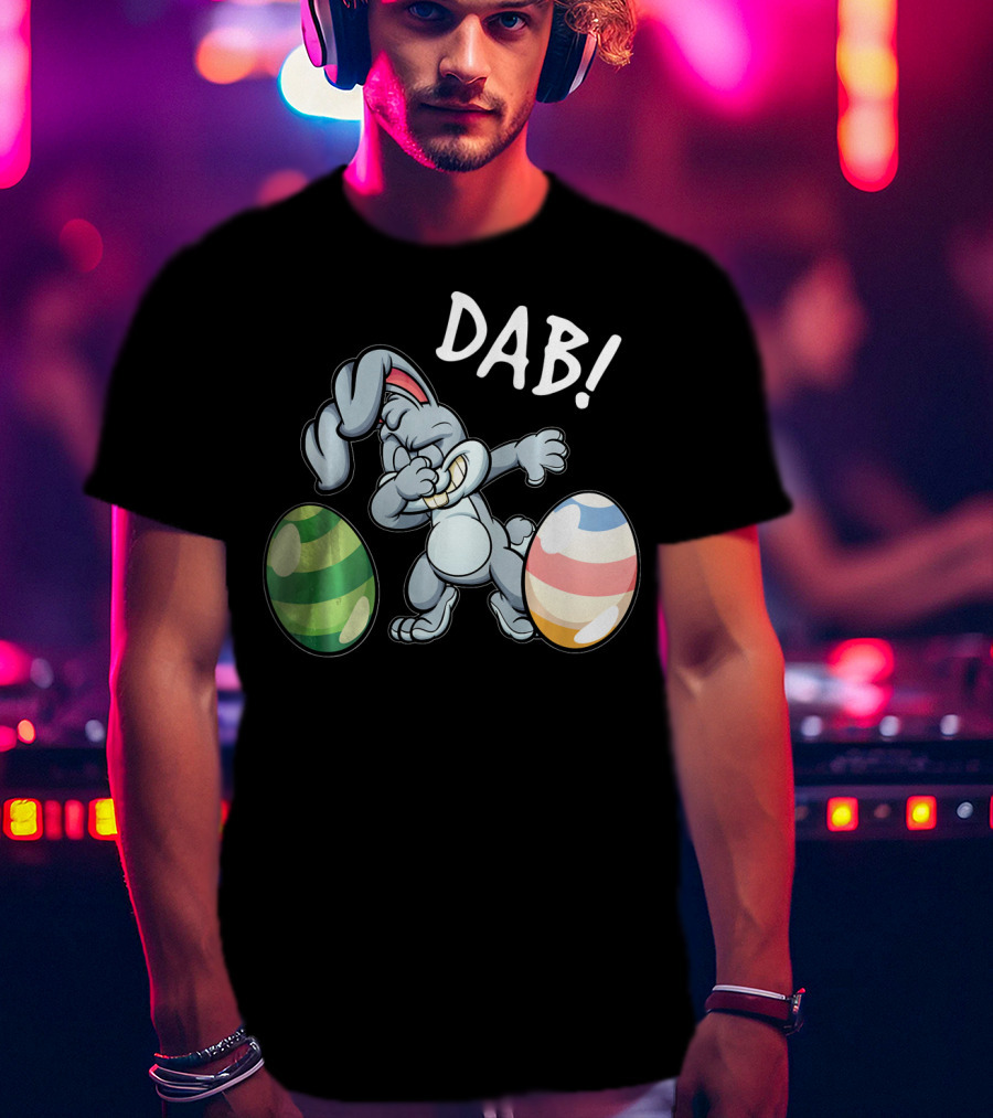 Easter Bunny Dab With Colorful Eggs T-Shirt