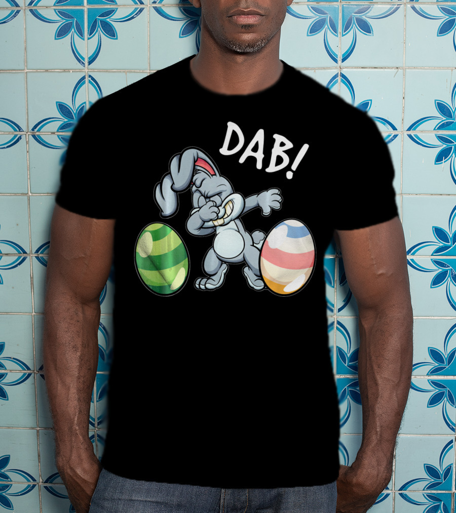 Easter Bunny Dab With Colorful Eggs T-Shirt