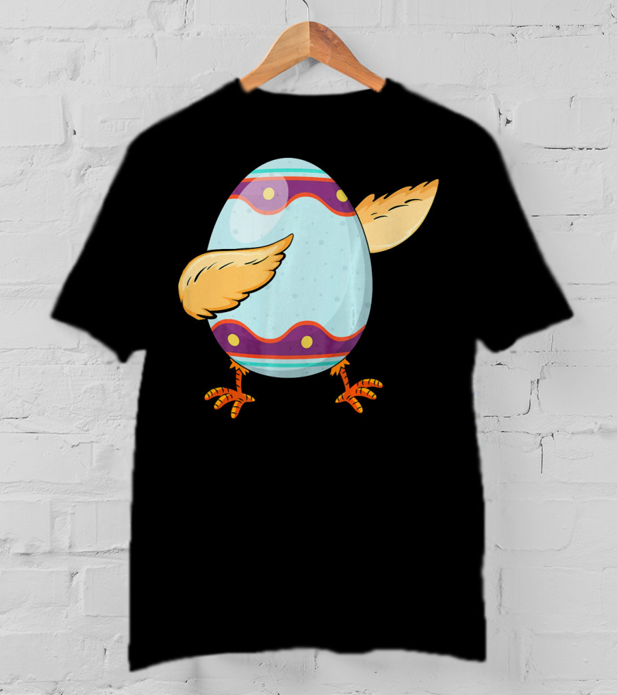 Happy Easter Day Funny Dabbing Egg With Wings And Feet T-Shirt