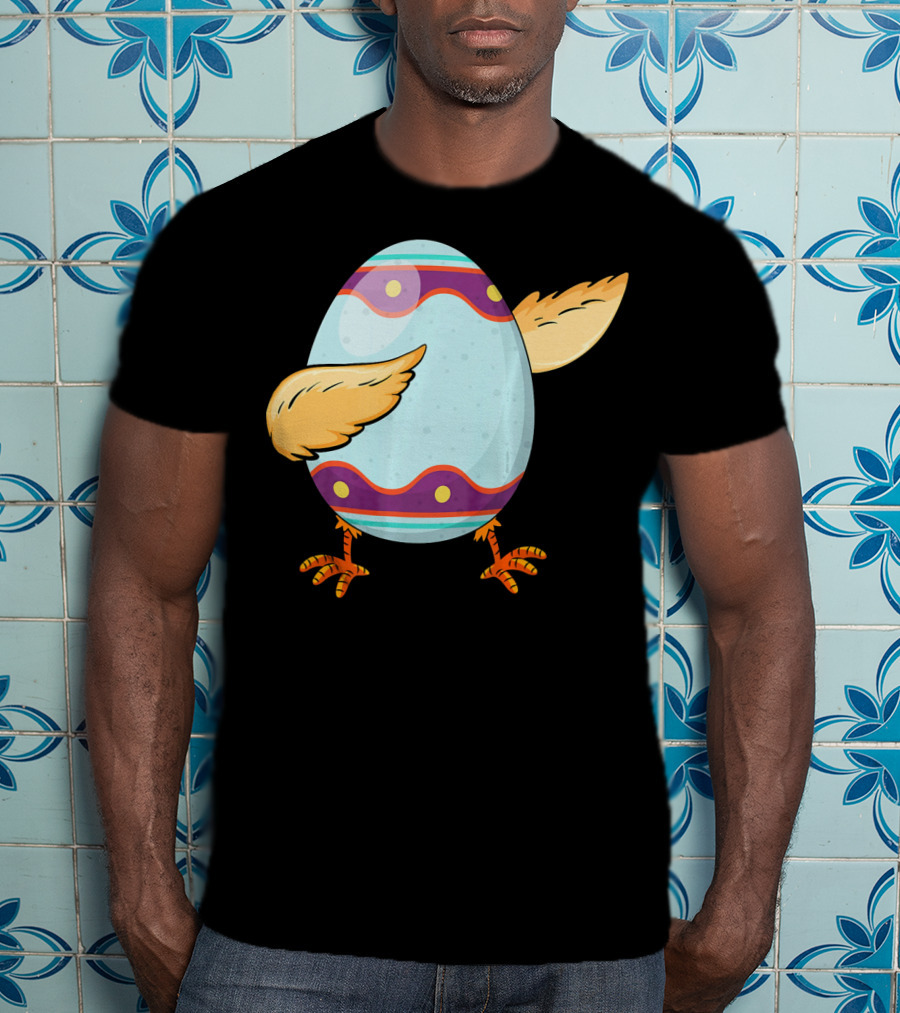 Happy Easter Day Funny Dabbing Egg With Wings And Feet T-Shirt