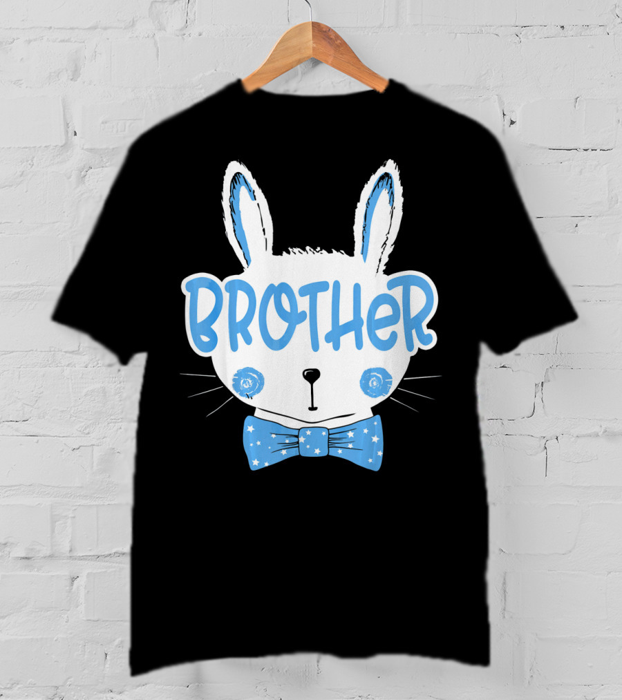 Brother Blue Easter Bunny Star Bowtie T-Shirt