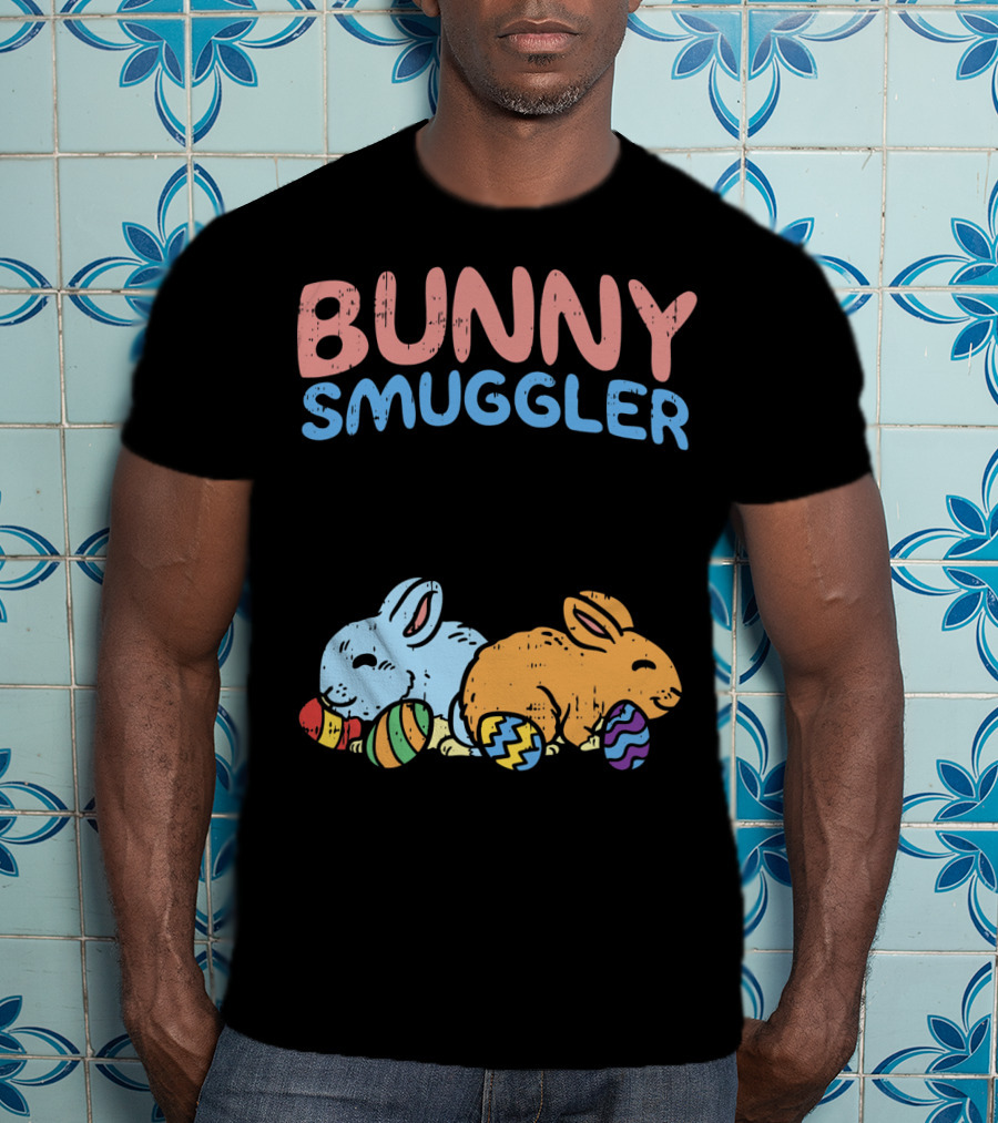 Bunny Smuggler Twins Easter Pregnancy T-Shirt