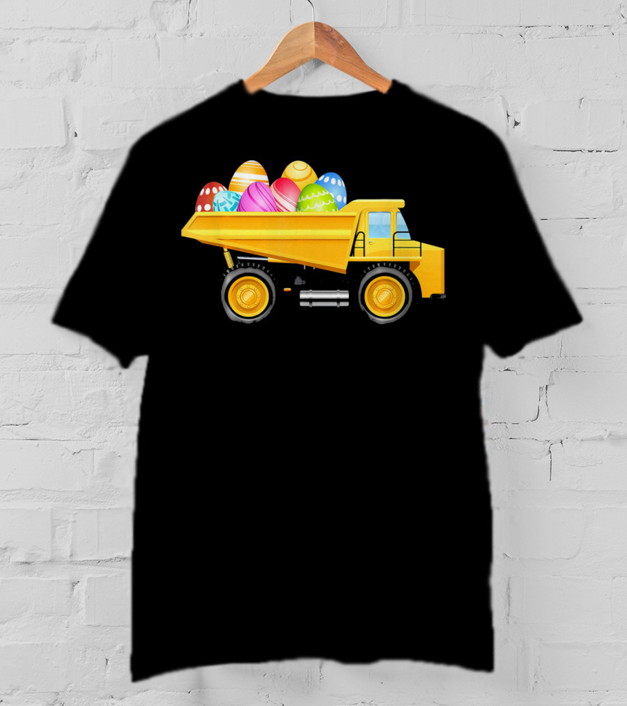 Dump Truck Carrying Colorful Easter Eggs T-Shirt