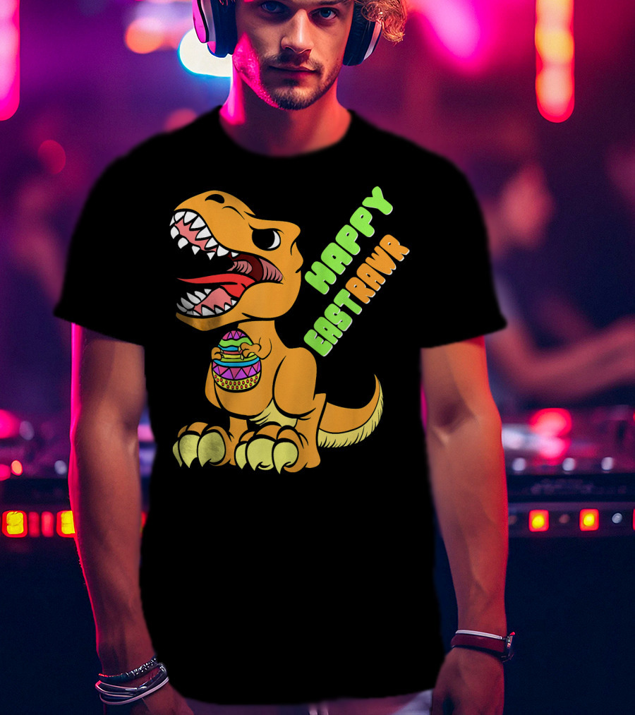 Happy Easter Rex Dinosaur Holding Egg T-Shirt