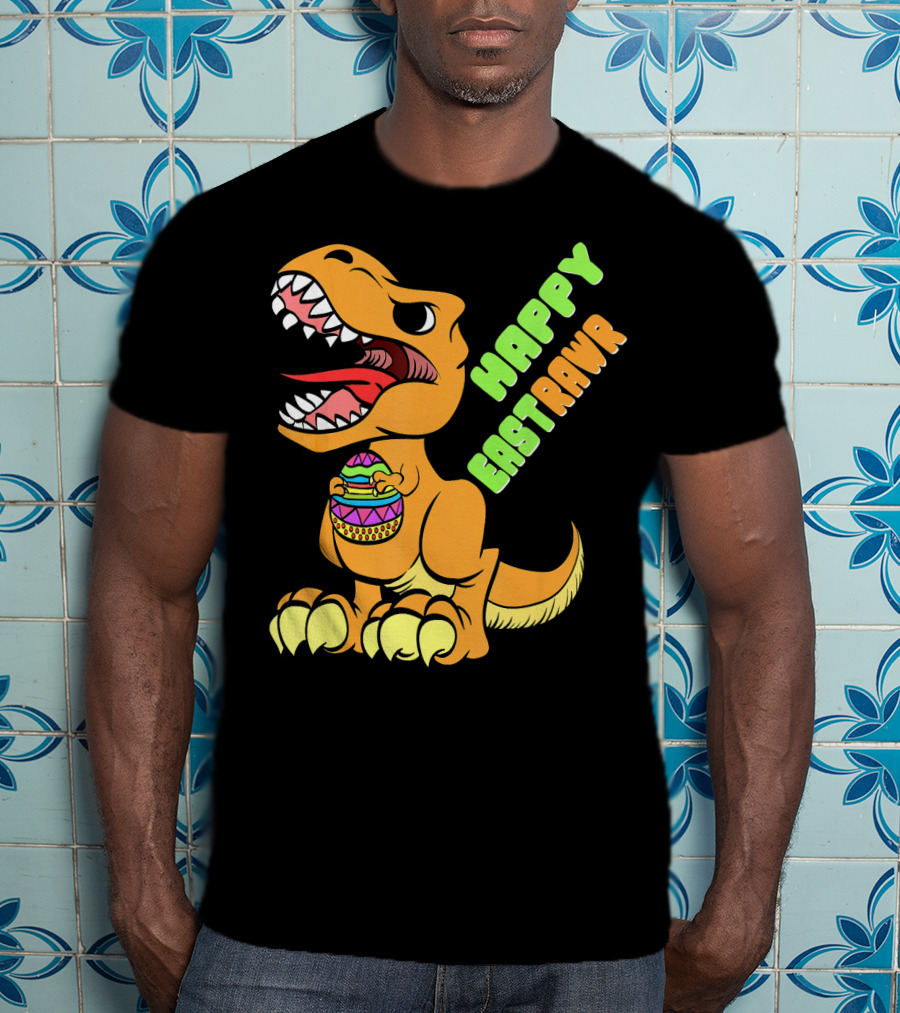 Happy Easter Rex Dinosaur Holding Egg T-Shirt