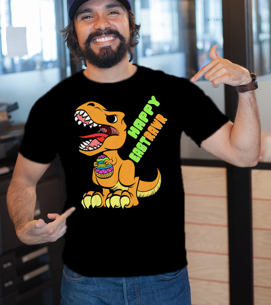 Happy Easter Rex Dinosaur Holding Egg T-Shirt