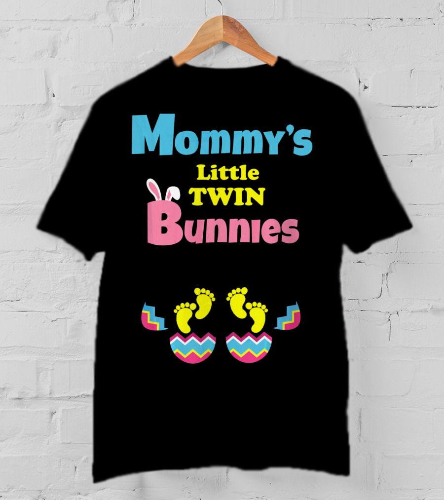 Mommy's Little Twin Bunnies Easter Expecting Mom Twins Pregnancy Ann T-Shirt
