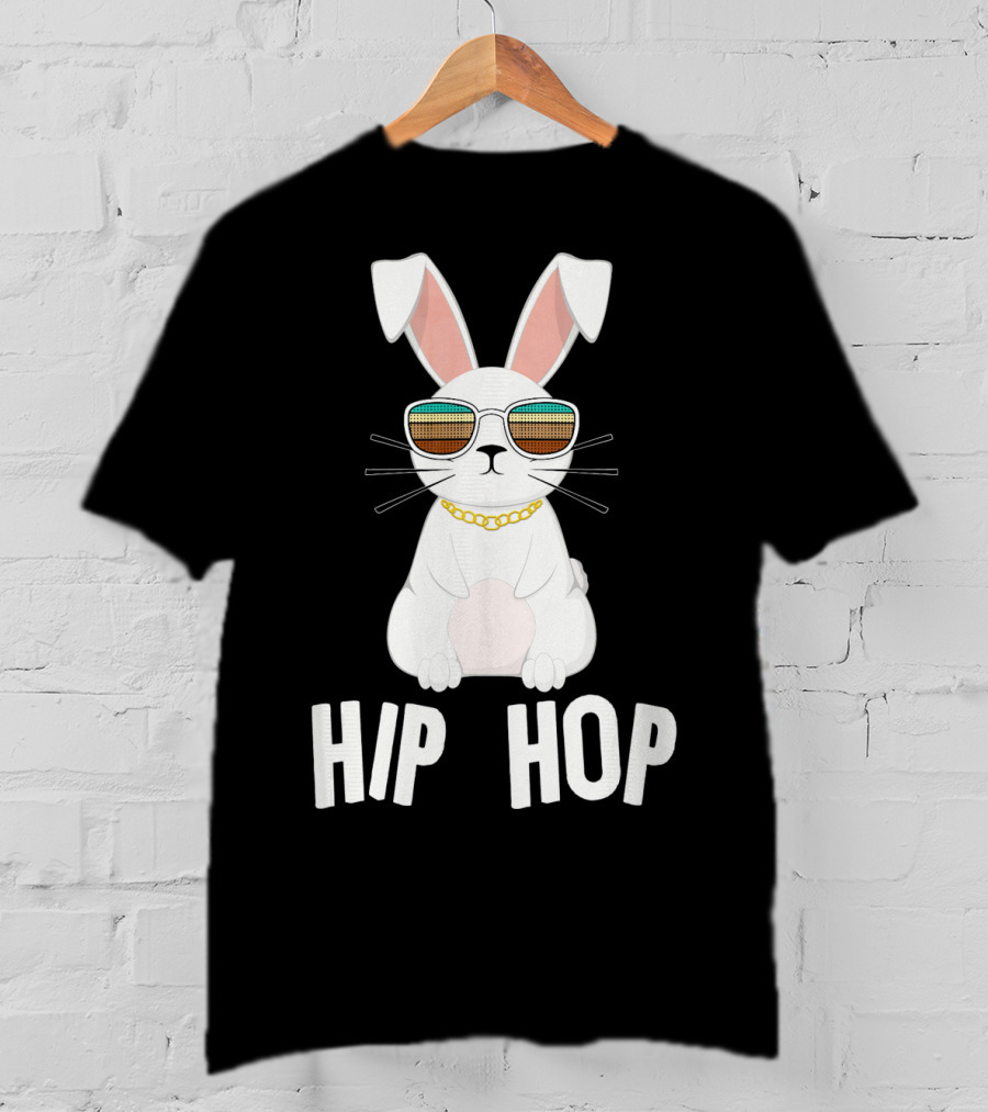 Hip Hop Bunny With Sunglasses And Gold Chain T-Shirt
