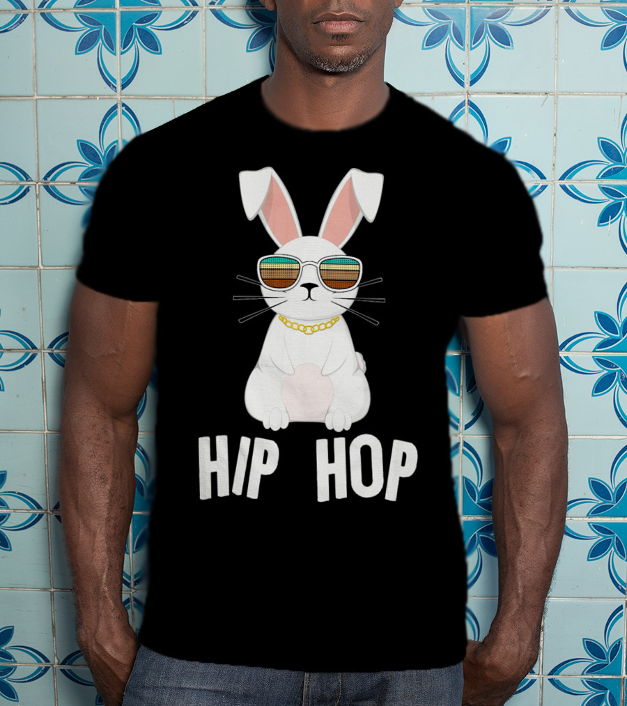 Hip Hop Bunny With Sunglasses And Gold Chain T-Shirt