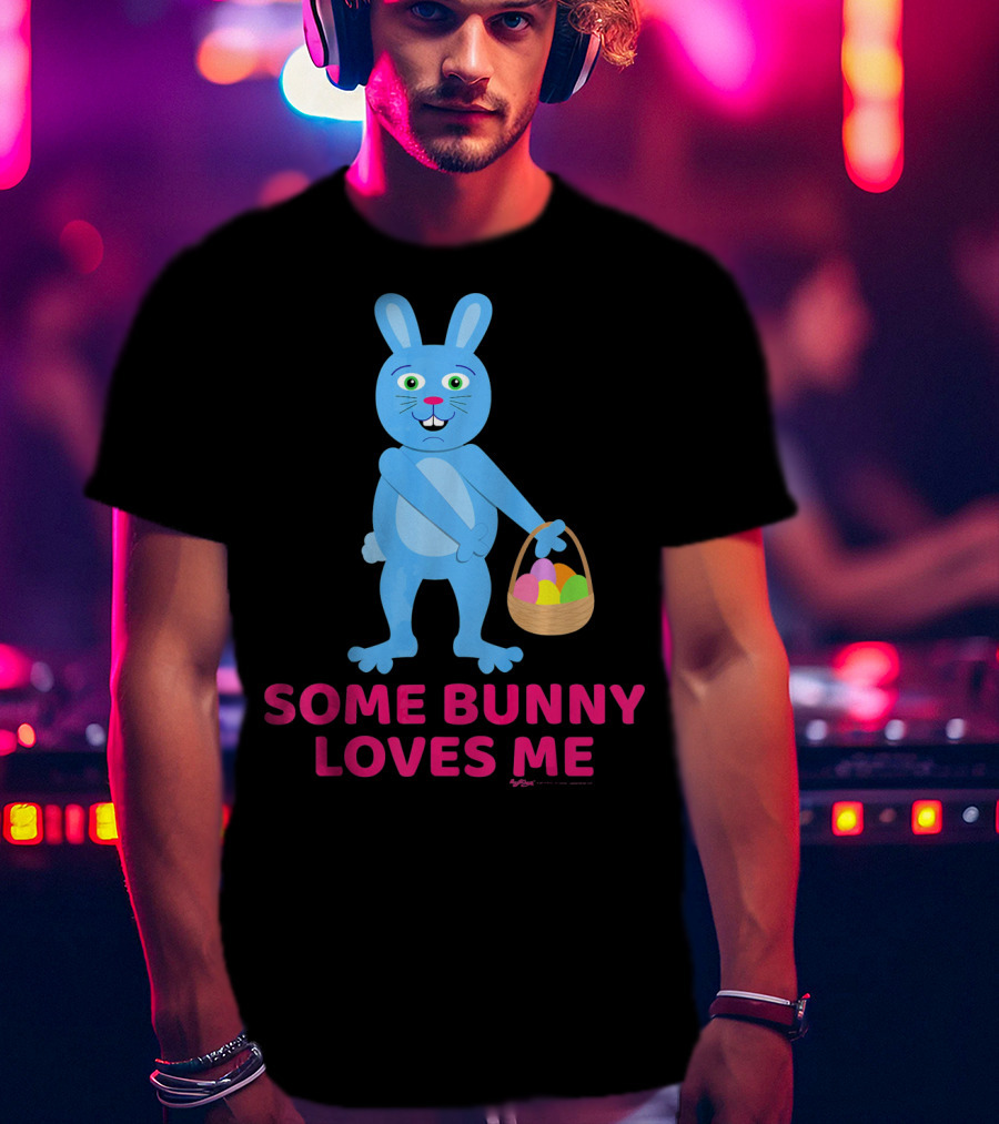 Some Bunny Loves Me Easter Basket Blue Bunny T-Shirt