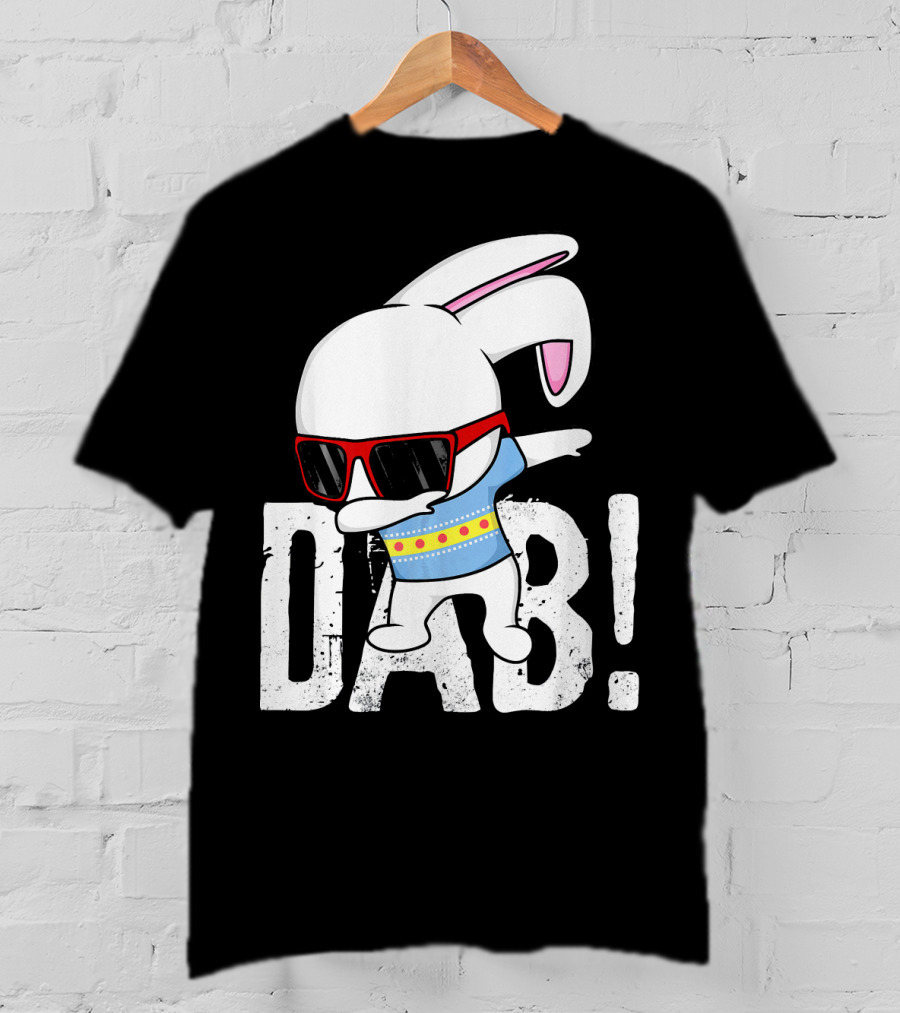 Dabbing Bunny Hip Hop Easter Dab With Sunglasses T-Shirt