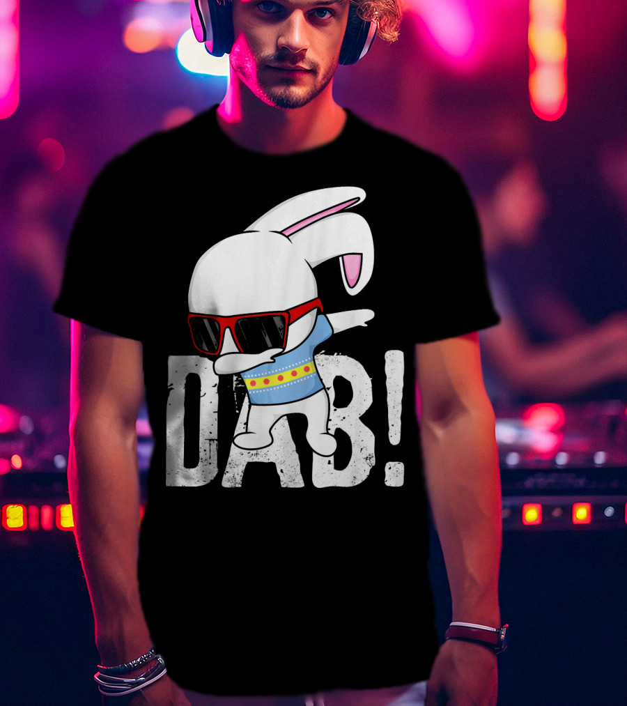 Dabbing Bunny Hip Hop Easter Dab With Sunglasses T-Shirt
