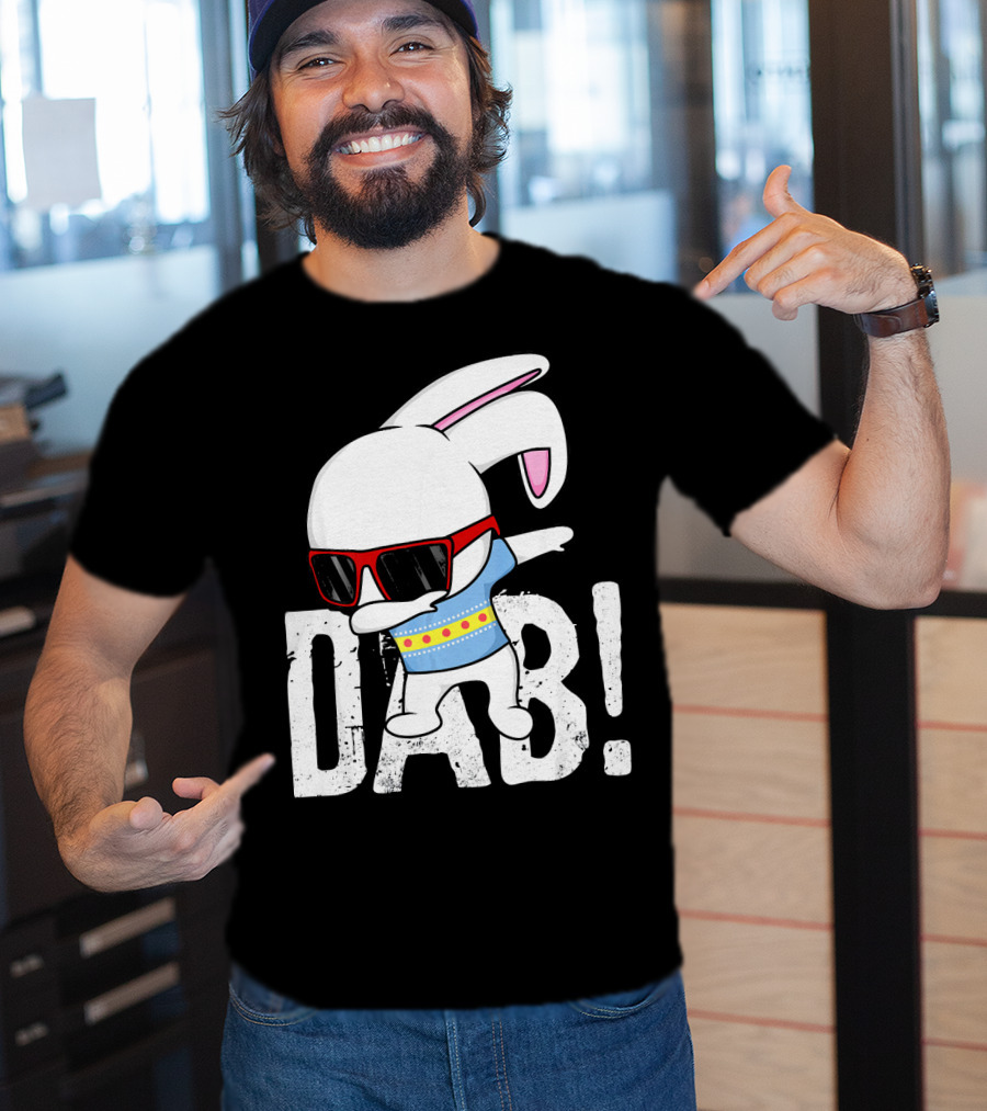 Dabbing Bunny Hip Hop Easter Dab With Sunglasses T-Shirt