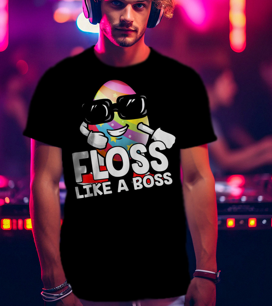 Floss Like A Boss Rainbow Egg With Sunglasses T-Shirt