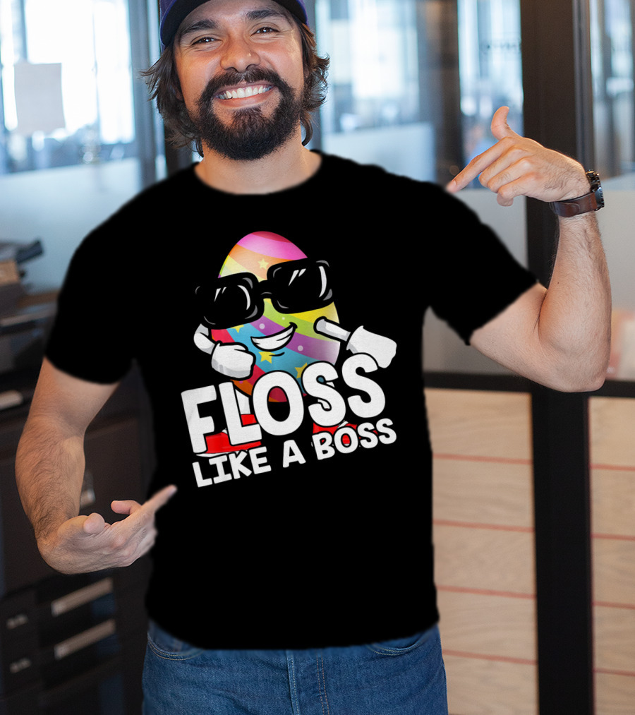 Floss Like A Boss Rainbow Egg With Sunglasses T-Shirt